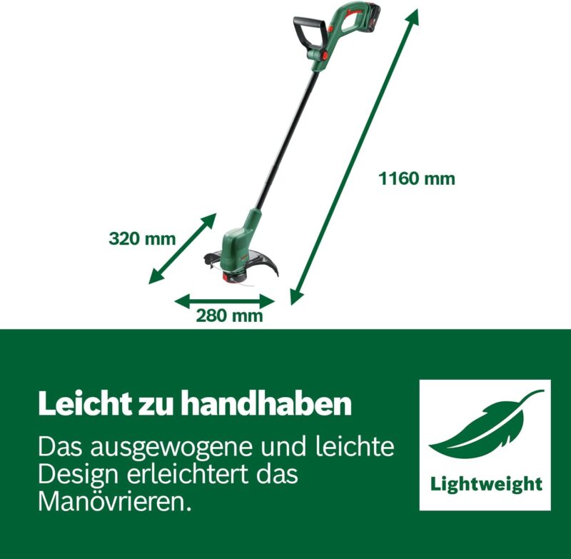 Bosch Akku Rasentrimmer EasyGrassCut 18V-26 (ohne Akku, 18 Volt System, Schnittkreisdurchmesser: 26 cm, im Karton)